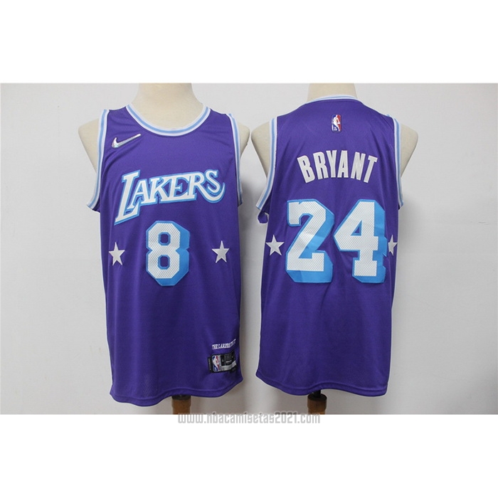 Camiseta Los Angeles Lakers Kobe Bryant #8 24 Ciudad Edition 2021-22 Violeta